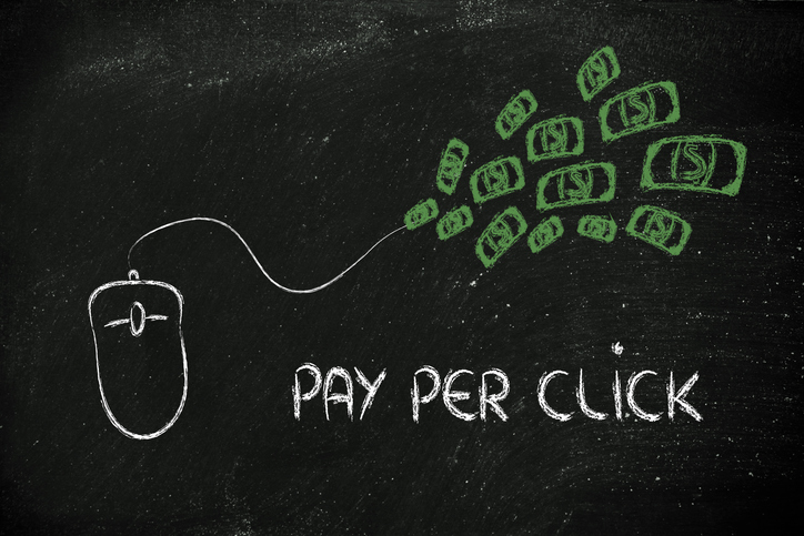 computer mouse: concept of pay per click and click-through rate